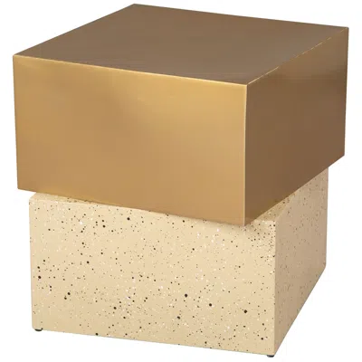 Zuo Cinza Side Table Gold & Beige