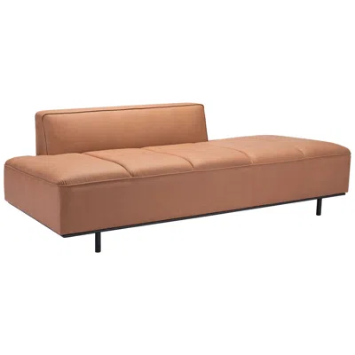 Zuo Confection 79" Wide Brown Faux Leather Sofa