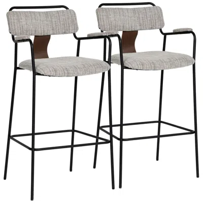 Zuo Couva Barstool (set Of 2) Gray Tweed