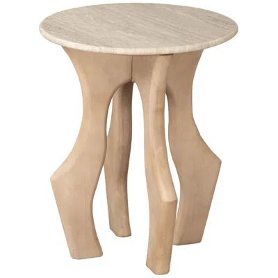 Zuo Eda Side Table White & Natural In Neutral