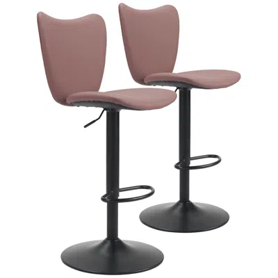Zuo Elevate Barstool (set Of 2) Brown