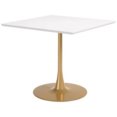 Zuo Epas Dining Table White & Gold