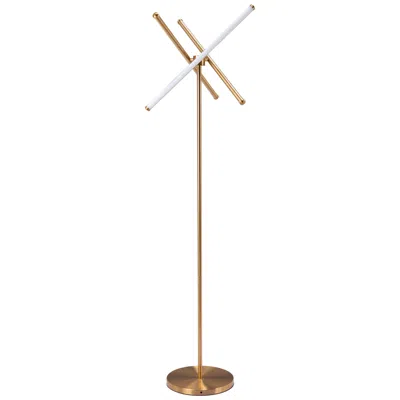 Zuo Garza 65" High Brass Finish Cross Arm Modern Floor Lamp