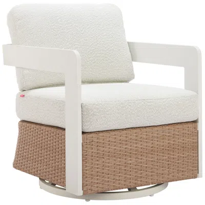 Zuo Gelo Swivel Chair White & Brown