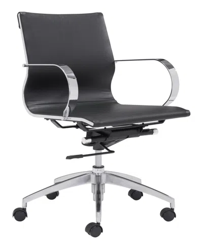 Zuo Glider Low Back Office Chair In Black