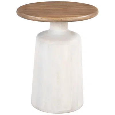 Zuo Goblet Side Table Brown & White