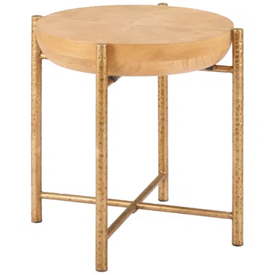 Zuo Halva Side Table Natural In Gold