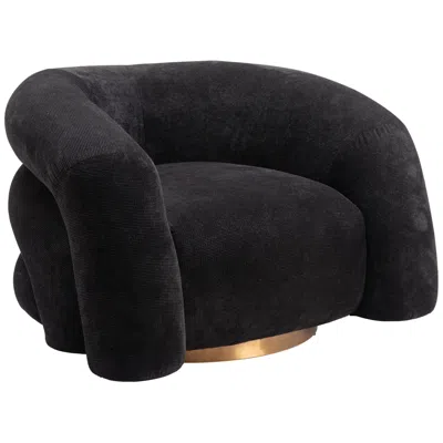 Zuo Havn 36 1/4" Wide Plush Black Fabric Modern Accent Chair