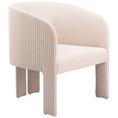 Zuo Hull 24 3/4" Beige Fabric Modern Accent Chair