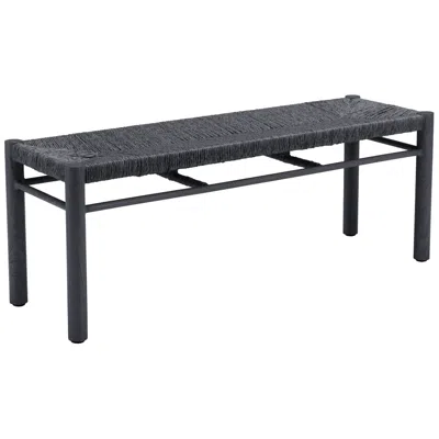 Zuo Iska 47 1/4" Black Rectangular Accent Bench