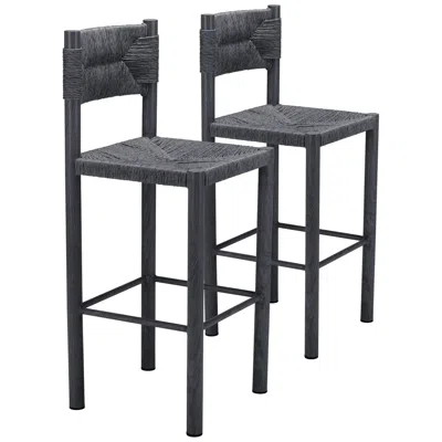 Zuo Iska Barstool Black Set Of 2