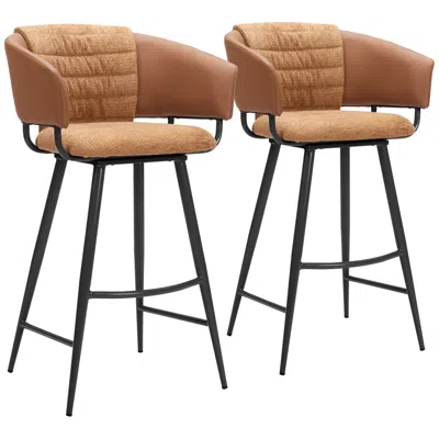 Zuo Juno Barstool (set Of 2) Brown