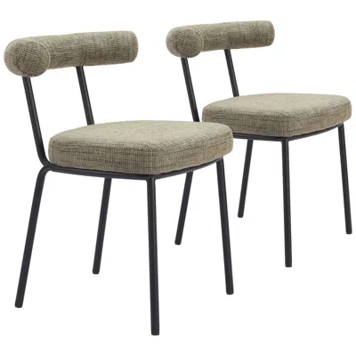 Zuo Kede Dining Chair Green Tweed