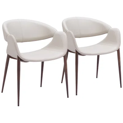 Zuo Limay Dining Chair Beige & Walnut