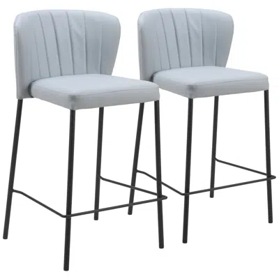Zuo Linz Counter Stool (set Of 2) Gray