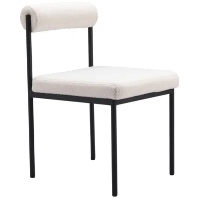 Zuo Livorno 19" Wide Modern Ivory Fabric Dining Chair