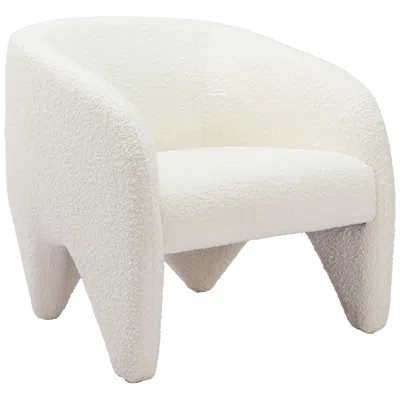 Zuo Lopta 30" Wide White Fabric Modern Accent Chair