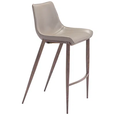 Zuo Magnus 30" Brown Faux Leather Barstools Set Of 2
