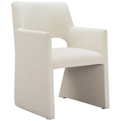 Zuo Minet Dining Chair Linen White In Neutral