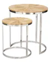Zuo Modern 2pc Bari Nesting Table Set In Silver