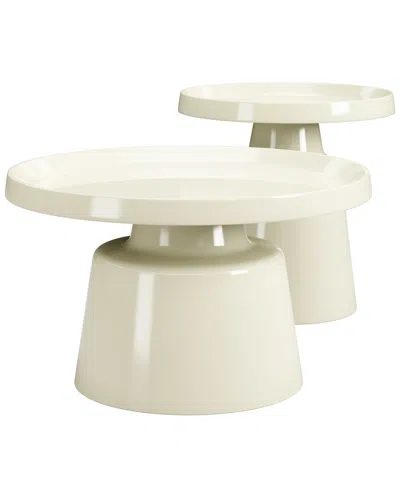 Zuo Modern 2pc Beurre Coffee Table Set In White