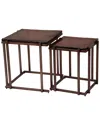 Zuo Modern 2pc Shimai Nesting Tables In Brown