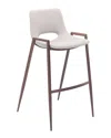 Zuo Modern Desi Bar Chair (set Of 2) In Beige