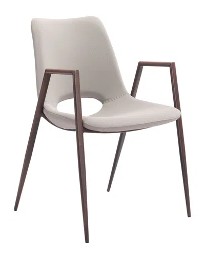 Zuo Modern Desi Dining Chair (set Of 2) In Beige