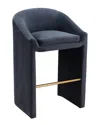 Zuo Modern Emas Counter Stool Midnight Gray