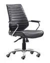 Zuo Modern Enterprise Low Back Office Chair In Black