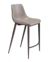Zuo Modern Magnus Counter Chair (set Of 2) In Grey