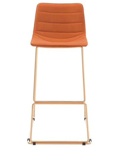 Zuo Modern Set Of 2 Adele Bar Chair In Orange