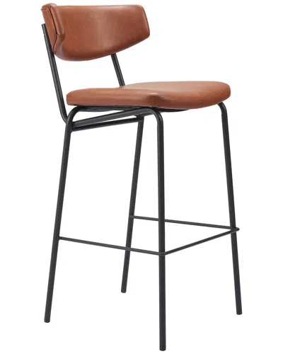 Zuo Modern Set Of 2 Charon Barstools In Brown