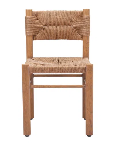 Zuo Modern Set Of 2 Iska Outdoor Dining Chair In Brown