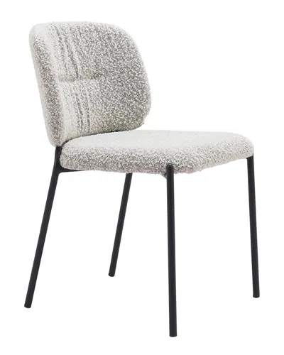 Zuo Modern Set Of 2 Plat Dining Chairs In White