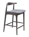 Zuo Modern Set Of 2 Tuzka Counter Stools In Gray
