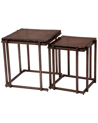 Zuo Modern 2pc Shimai Nesting Tables In Brown