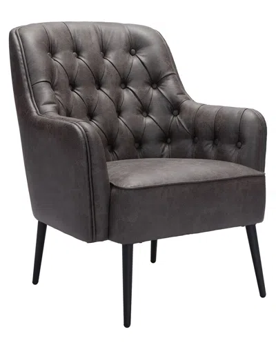 Zuo Modern Tasmania Accent Chair In Vintage-like Black/gold
