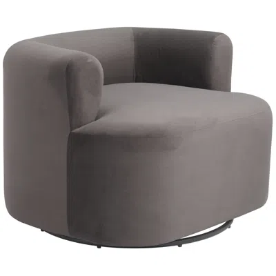 Zuo Mugav 35" Wide Gray Fabric Modern Swivel Chair