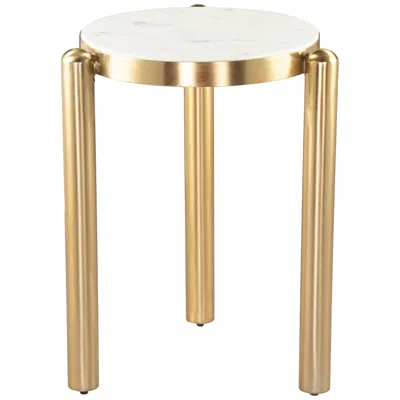 Zuo Noan Side Table White & Gold