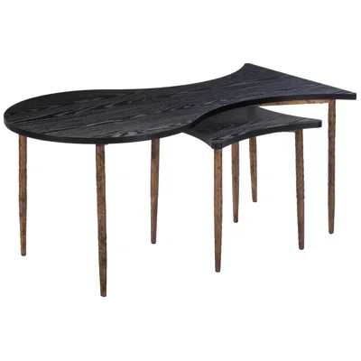 Zuo Norden Coffee Table Set Black & Bronze