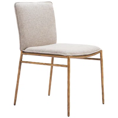 Zuo Nordvest Dining Chair Beige & Gold
