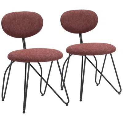 Zuo Novi Dining Chair (set Of 2) Maroon Brown