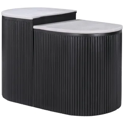 Zuo Ormara Side Table Set White & Black