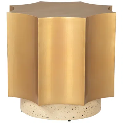 Zuo Osam Side Table Gold & Beige