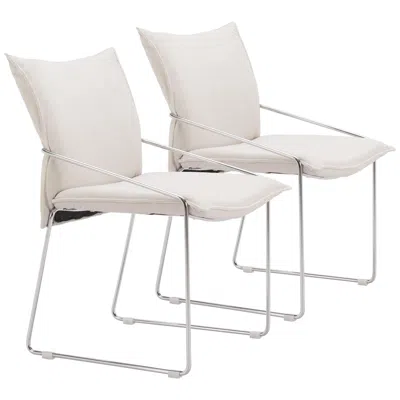 Zuo Pola Dining Chair (set Of 2) White