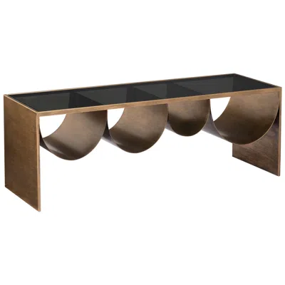 Zuo Reed 47 1/4" Wide Brass And Brown Coffee Table