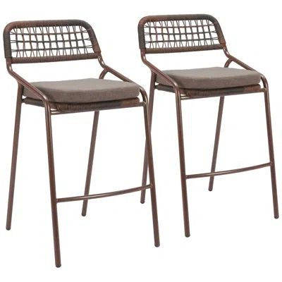 Zuo Rio Barstool Brown Set Of 2