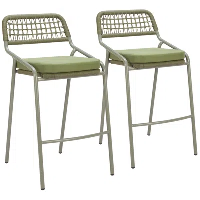 Zuo Rio Barstool Green Set Of 2