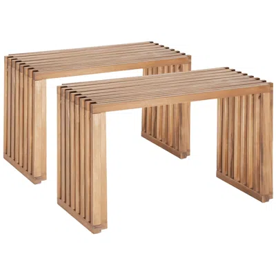 Zuo Riviera Extendable Bench (set Of 2) Natural